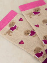 Load image into Gallery viewer, White Stuff - Fluffy Sausage Dog Ankle Socks in Natural Multi
