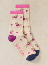 Load image into Gallery viewer, White Stuff - Fluffy Sausage Dog Ankle Socks in Natural Multi
