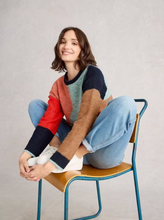 Load image into Gallery viewer, White Stuff - Freya Abstract Jumper in Navy Multi

