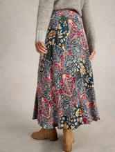 Load image into Gallery viewer, White Stuff - Hope Bias Cut Maxi Skirt - Teal Print
