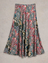 Load image into Gallery viewer, White Stuff - Hope Bias Cut Maxi Skirt - Teal Print
