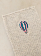 Load image into Gallery viewer, White Stuff - Hot Air Balloon Embroidered Ankle Socks in Grey Marl
