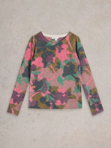 White Stuff - Jodie Printed Floral Jumper - Green Multi