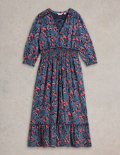 Load image into Gallery viewer, White Stuff - Jonie Shirred Jersey Dress - Blue Print
