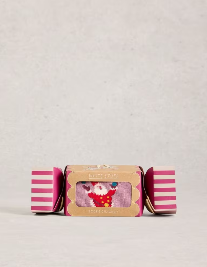 White Stuff - Juggling Santa Socks in a Cracker