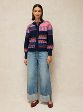 Load image into Gallery viewer, White Stuff - Kelly Fluffy Cardi in Navy Multi
