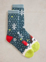 Load image into Gallery viewer, White Stuff - Kissing Robins Cabin Socks - Teal Multi
