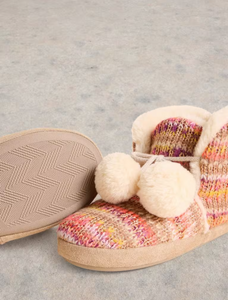 White Stuff - Knitted Bootie Slipper - Natural Multi