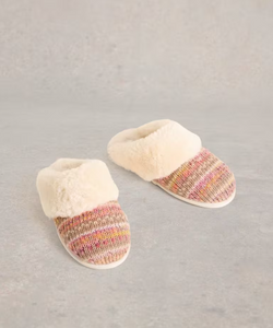 White Stuff - Knitted Mule Slipper - Natural Multi