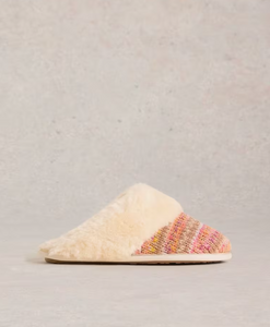 White Stuff - Knitted Mule Slipper - Natural Multi