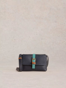 White Stuff - Landscape Leather Phone Bag - French Navy