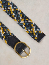 Load image into Gallery viewer, White Stuff - Leather Weave Belt - Blue Multi
