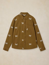 Load image into Gallery viewer, White Stuff - Libby Embroidered Cord Shirt in Khaki Green
