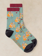 Load image into Gallery viewer, White Stuff - Loving Fox Ankle Socks in Light Blue
