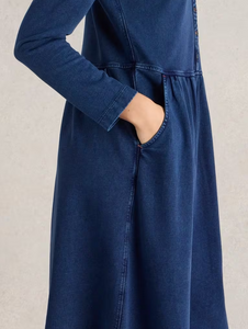 White Stuff - Marsia Denim Jersey Dress - Mid Denim