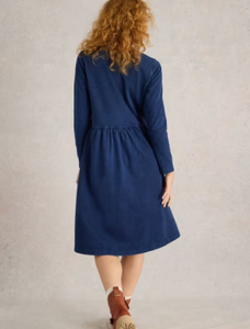 White Stuff - Marsia Denim Jersey Dress - Mid Denim