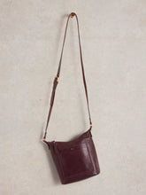 Load image into Gallery viewer, White Stuff - Mini Fern Leather Crossbody - Dark Plum
