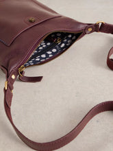 Load image into Gallery viewer, White Stuff - Mini Fern Leather Crossbody - Dark Plum
