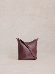 White Stuff - Mini Fern Leather Crossbody - Dark Plum