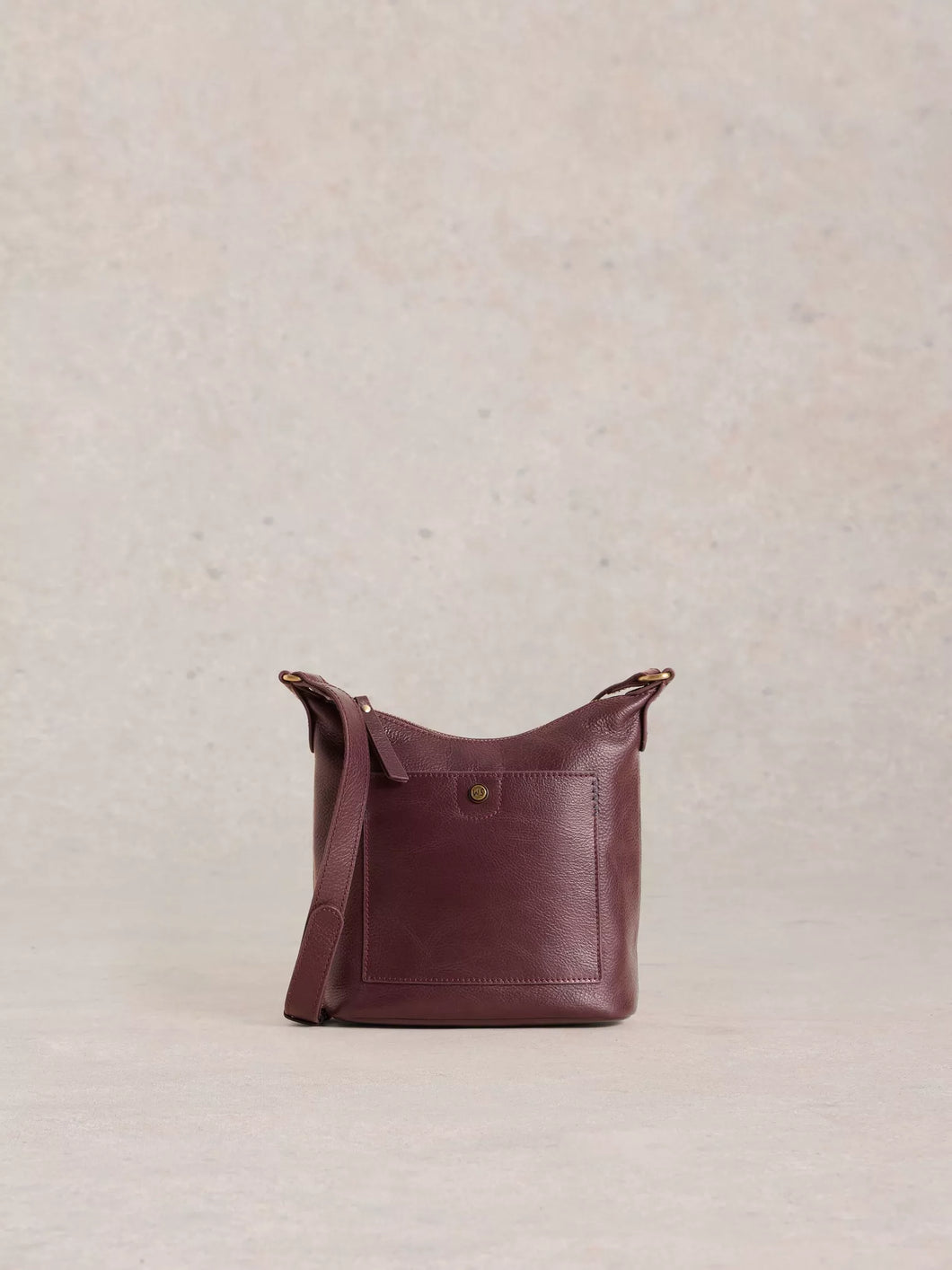 White Stuff - Mini Fern Leather Crossbody - Dark Plum