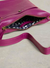 Load image into Gallery viewer, White Stuff - Mini Fern Leather Crossbody in Dark Purple
