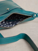 Load image into Gallery viewer, White Stuff - Mini Fern Leather Crossbody in Mid Teal
