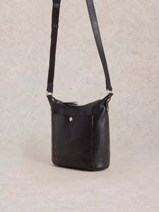 White Stuff - Mini Fern Leather Crossbody - Pure Black