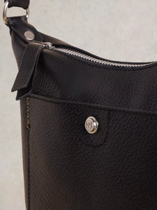 White Stuff - Mini Fern Leather Crossbody - Pure Black