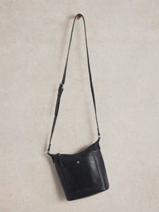 White Stuff - Mini Fern Leather Crossbody in Dark Navy