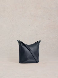 White Stuff - Mini Fern Leather Crossbody in Dark Navy