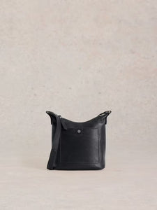 White Stuff - Mini Fern Leather Crossbody in Dark Navy