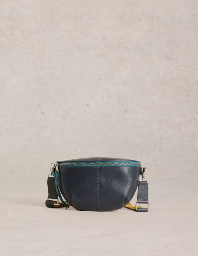 White Stuff - Mini Sebby Leather Sling Bag in Navy Multi