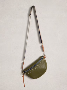 White Stuff - Mini Sebby Studded Sling Bag in Khaki Green