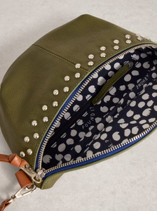 White Stuff - Mini Sebby Studded Sling Bag in Khaki Green