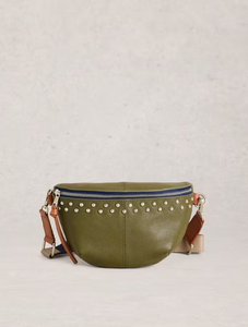 White Stuff - Mini Sebby Studded Sling Bag in Khaki Green