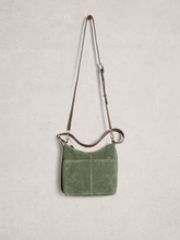 Load image into Gallery viewer, White Stuff - Mini Sophia Suede Crossbody in Khaki Green
