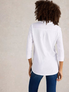 White Stuff - Missy Longline Mix Shirt - Natural White