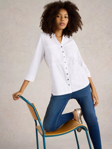 White Stuff - Missy Longline Mix Shirt - Natural White