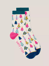 Load image into Gallery viewer, White Stuff - Multi Xmas Tree Ankle Socks
