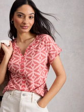 Load image into Gallery viewer, White Stuff - Nelly Embroidered Tee in Pink Multi
