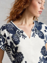Load image into Gallery viewer, White Stuff - Nelly Notch Neck Tee in Navy Multi
