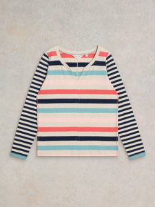 White Stuff - Nelly Stripe LS Tee - Natural Multi