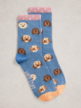 Load image into Gallery viewer, White Stuff - Novelty Ankle Sock in Blue Multi
