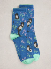 Load image into Gallery viewer, White Stuff - Novelty Ankle Sock in Dark Blue
