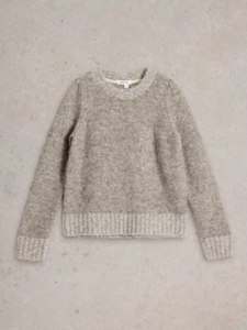 White Stuff - Paige Puff Sleeve Jumper - Mid Grey