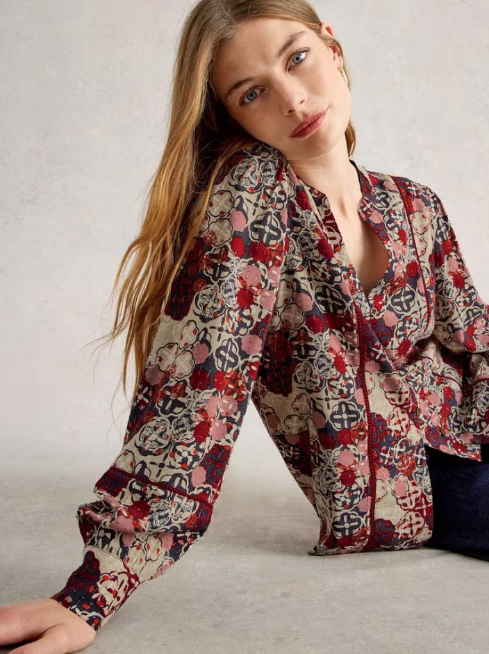 White Stuff - Paloma Top in Red Multi