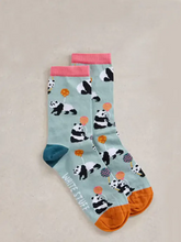 Load image into Gallery viewer, White Stuff - Party Panda Ankle Socks - Blue Multi
