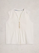 Load image into Gallery viewer, White Stuff - Peony Sleeveless Shirt in Brilliant White
