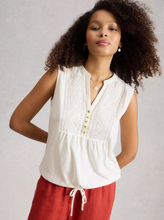 Load image into Gallery viewer, White Stuff - Peony Sleeveless Shirt in Brilliant White
