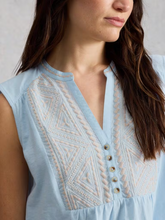 Load image into Gallery viewer, White Stuff - Peony Sleeveless Shirt in Mid Blue
